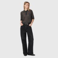 Picture of ALLSAINTS WOMEN'S ANABEL POLO TEE GRAPHITE GREY 4