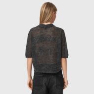 Picture of ALLSAINTS WOMEN'S ANABEL POLO TEE GRAPHITE GREY 2