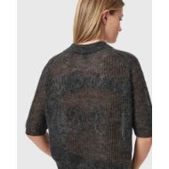 Picture of ALLSAINTS WOMEN'S ANABEL POLO TEE GRAPHITE GREY 3