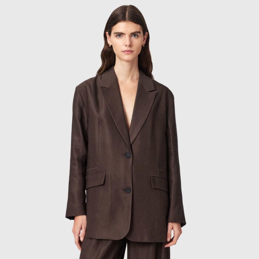 Picture of ALLSAINTS WOMEN'S CHARLEY BLAZER BITTER BROWN