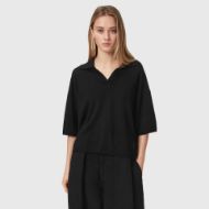 Picture of ALLSAINTS WOMEN'S BERN POLO BLACK 1