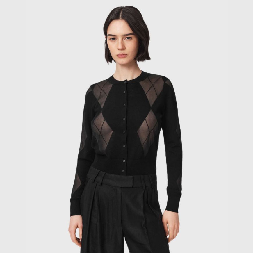 Picture of ALLSAINTS WOMEN'S BERN CARDIGAN BLACK