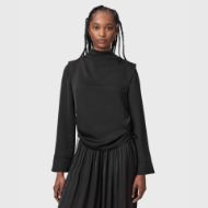 Picture of ALLSAINTS WOMEN'S LESLIE LONG SLEEVE TOP BLACK 1