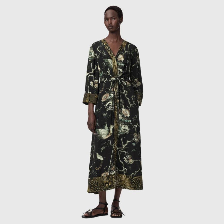 Picture of ALLSAINTS WOMEN'S DIANA DRESS TARAVAO SOFT GREEN