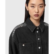 Picture of ALLSAINTS WOMEN'S NICKY STUD JACKET WASHED BLACK 4
