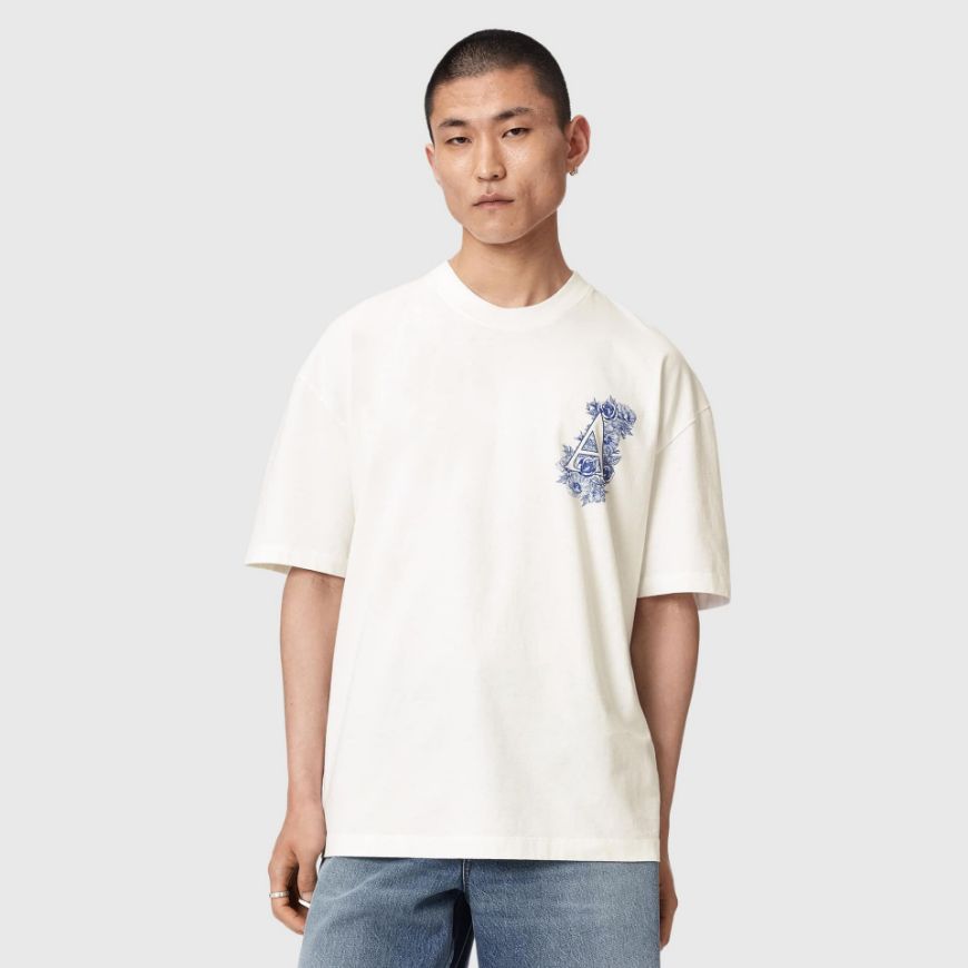 Снимка на ALLSAINTS МЪЖКА БЛУЗА ANTHOS SHORT SLEEVE CREW ASHEN WHITE