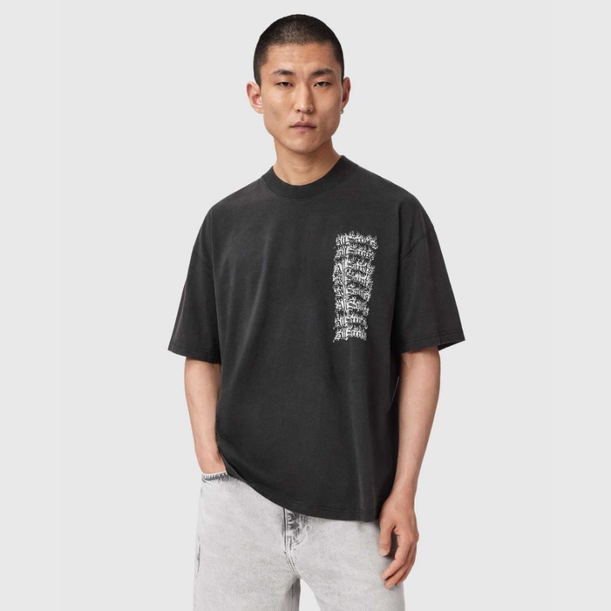 Снимка на ALLSAINTS МЪЖКА БЛУЗА REPEAT SHORT SLEEVE CREW WASHED BLACK