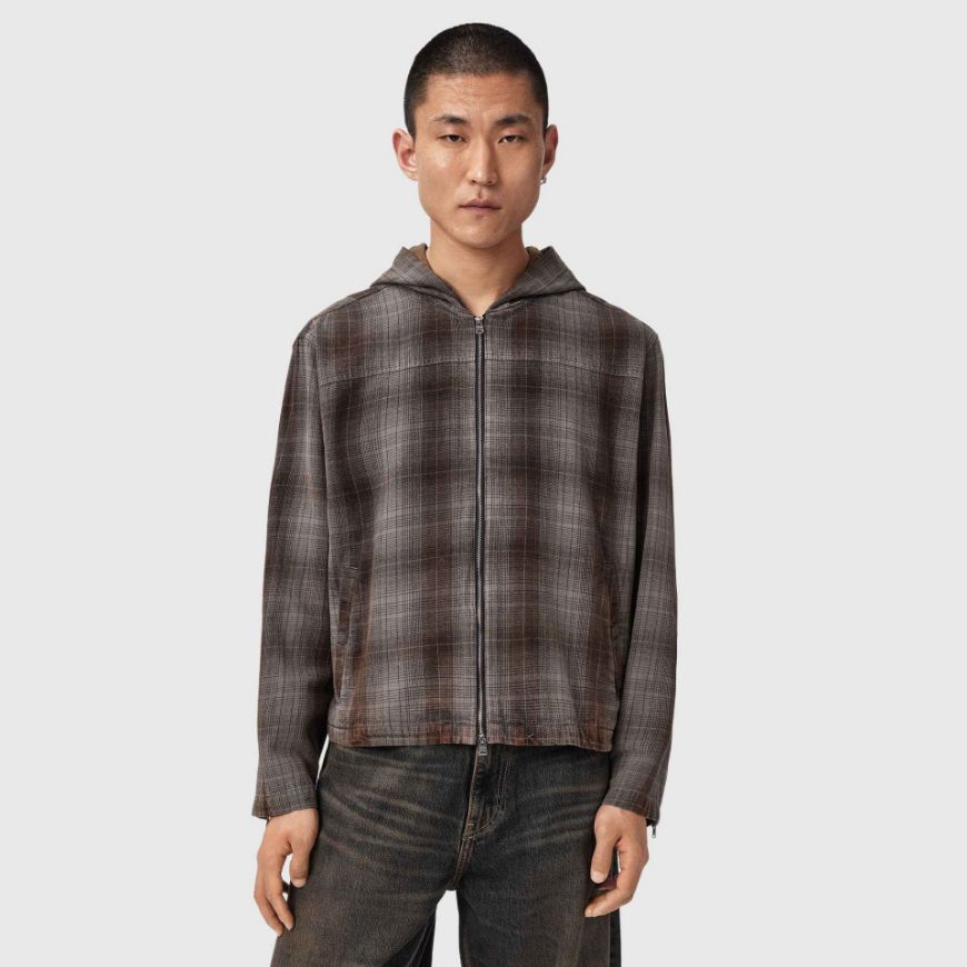 Picture of ALLSAINTS MEN'S SANTO LONG SLEEVE SHIRT SHALE GREY