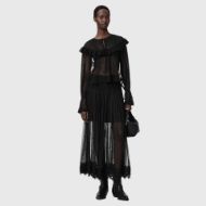 Picture of ALLSAINTS WOMEN'S TRIXIE LACE SKIRT JET BLACK 6