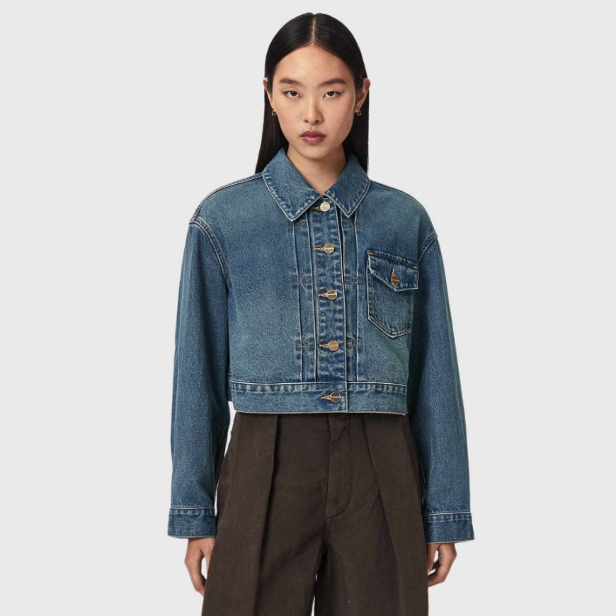 Снимка на ALLSAINTS ДАМСКО ЯКЕ BLINK CROPPED JACKET TINTED INDIGO