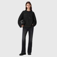 Picture of ALLSAINTS WOMEN'S UNRULY SUSIE LONG SLEEVE TEE JET BLACK 5