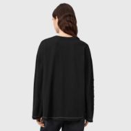 Picture of ALLSAINTS WOMEN'S UNRULY SUSIE LONG SLEEVE TEE JET BLACK 2