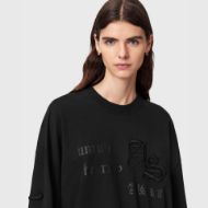 Picture of ALLSAINTS WOMEN'S UNRULY SUSIE LONG SLEEVE TEE JET BLACK 4