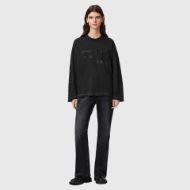 Picture of ALLSAINTS WOMEN'S UNRULY SUSIE LONG SLEEVE TEE JET BLACK 3