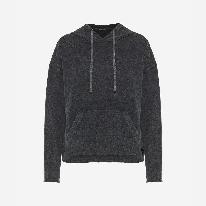 Picture of DIRTY LAUNDRY WOMEN'S LIGHT SLUB HOODIE VINTAGE BLACK
