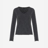 Снимка на DIRTY LAUNDRY ДАМСКИ ТОП SLUB LONGSLEEVE WITH RAW EDGES VINTAGE BLACK 1