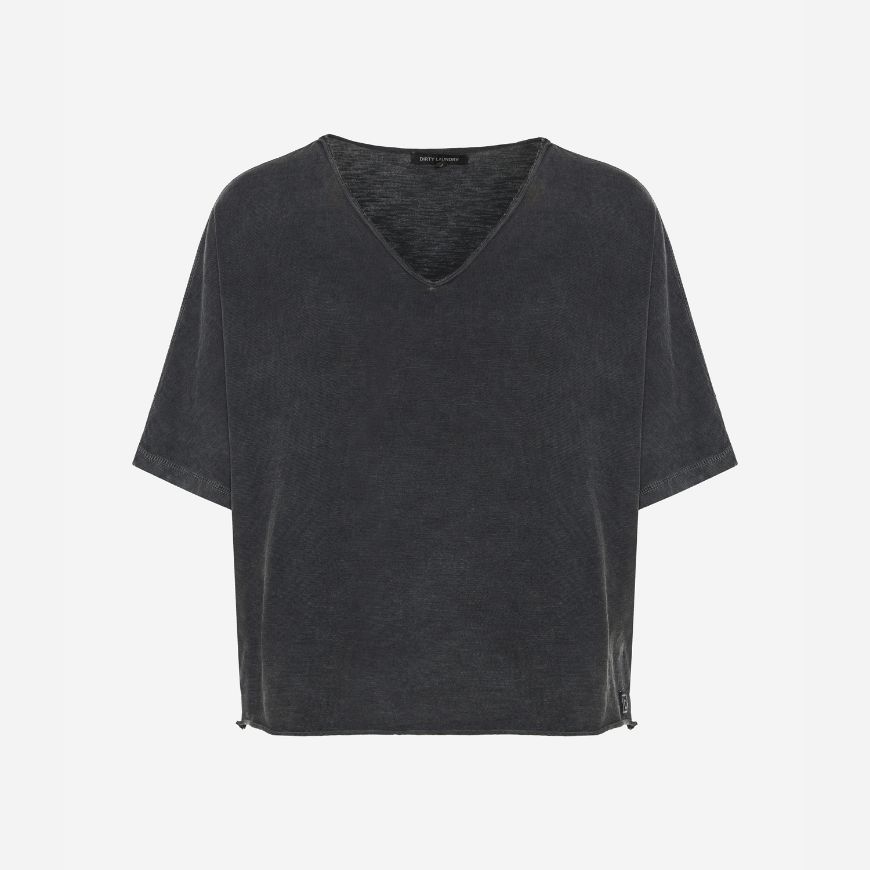 Снимка на DIRTY LAUNDRY ДАМСКИ ТОП SLUB T-SHIRT WITH RAW EDGES VINTAGE BLACK