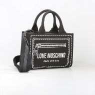 Picture of LOVE MOSCHINO WOMEN'S SHOPPING BAG SIGNATURE LOVE PRINT BLACK 2