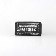 Picture of LOVE MOSCHINO WOMEN'S ZIP AROUND WALLET SIGNATURE LOVE PRINT BLACK 1