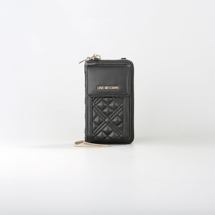 Picture of LOVE MOSCHINO WOMEN'S PHONE QUILTED BAG BLACK