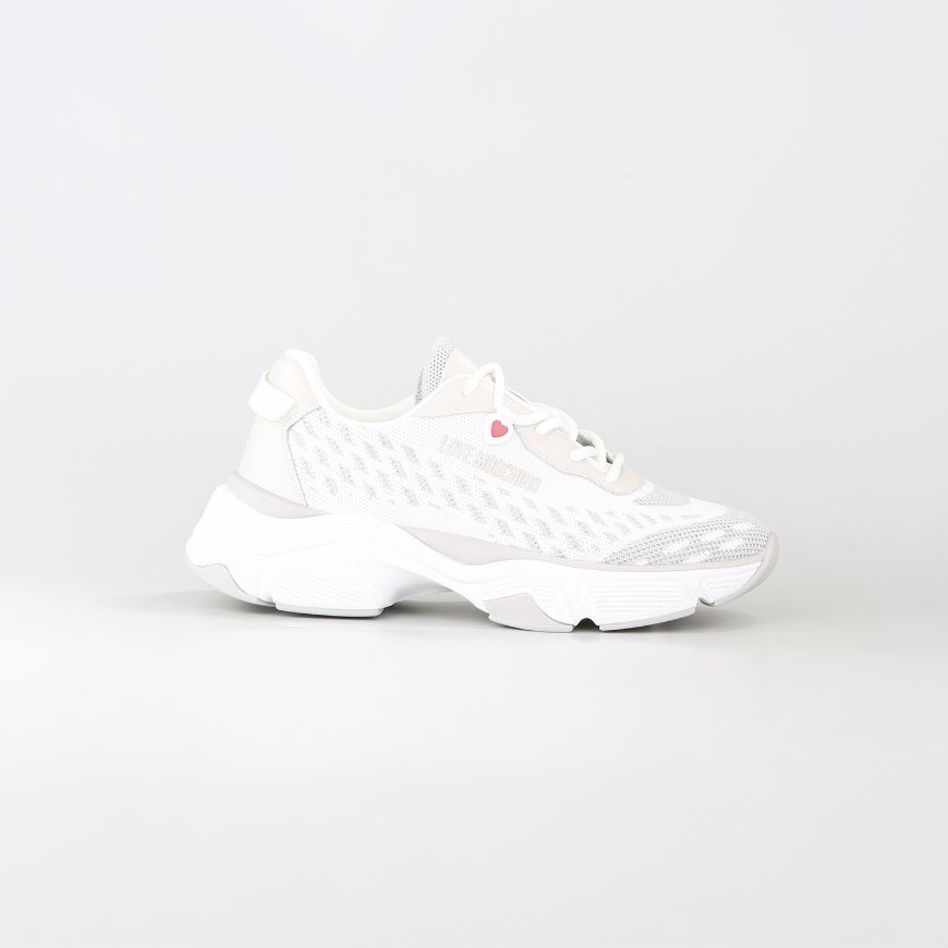 Снимка на LOVE MOSCHINO ДАМСКИ СПОРТНИ ОБУВКИ STARDUST MESH WHITE