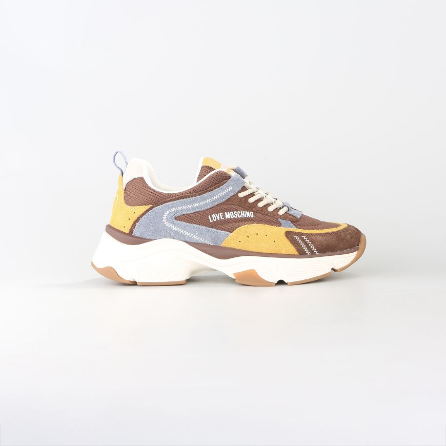 Снимка на LOVE MOSCHINO ДАМСКИ СПОРТНИ ОБУВКИ STARDUST SUEDE MESH BROWN