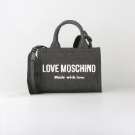 Picture of LOVE MOSCHINO WOMEN'S SHOPPING BAG SIGNATURE LOVE DENIM BLACK 1