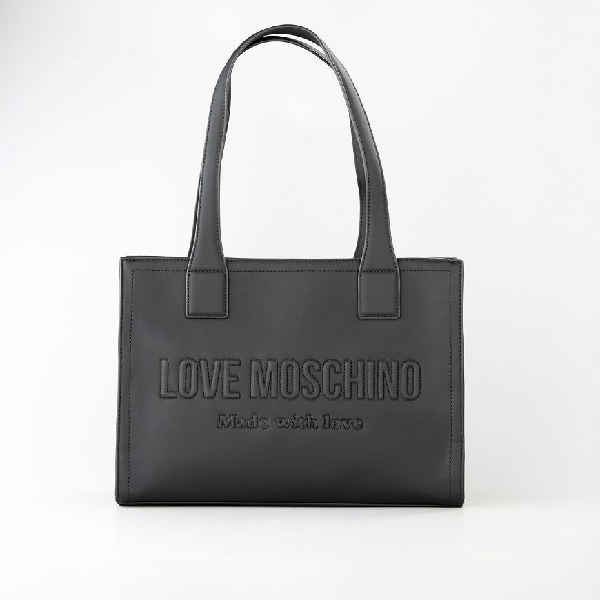 Picture of LOVE MOSCHINO WOMEN'S SHOPPING BAG SIGNATURE LOVE BLACK
