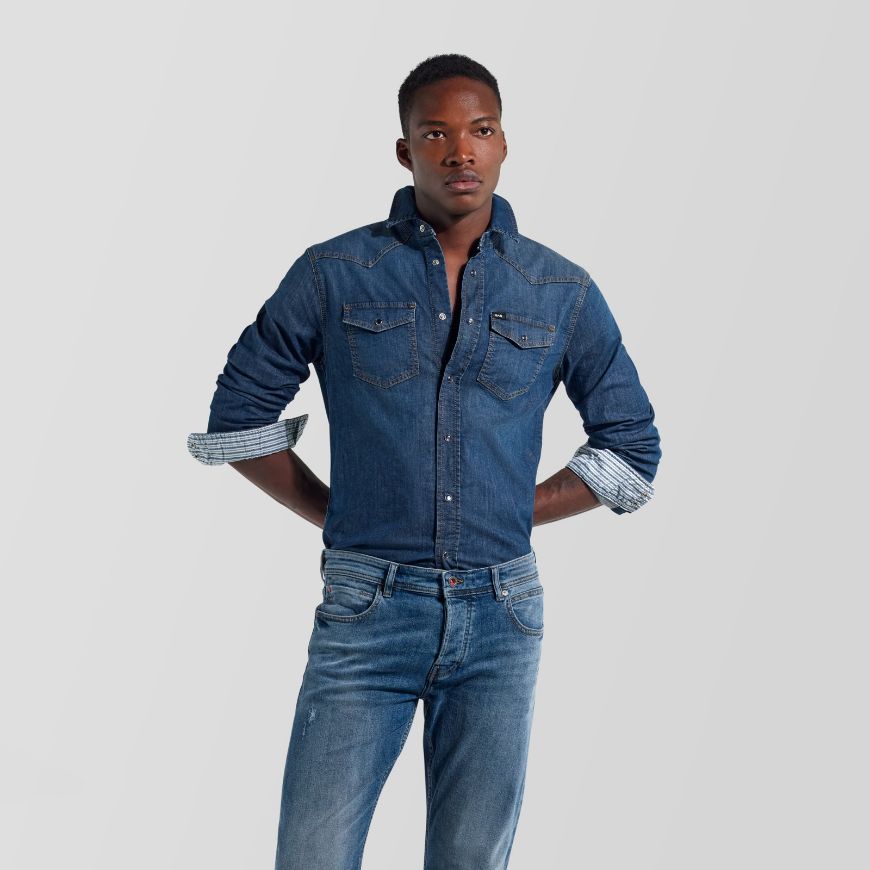 Picture of GAS MEN'S KANT NEW 04MD BASIC WASH MEDIUM/DARK BLUE