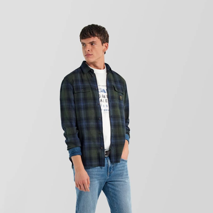 Picture of GAS MEN'S NOLL WK SHIRT CK09 BLUE/GREEN