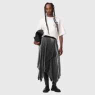 Picture of ALLSAINTS WOMEN'S ELISA PLEATED SKIRT PLATINUM SILVER 5