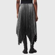Picture of ALLSAINTS WOMEN'S ELISA PLEATED SKIRT PLATINUM SILVER 2