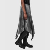 Picture of ALLSAINTS WOMEN'S ELISA PLEATED SKIRT PLATINUM SILVER 4