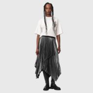 Picture of ALLSAINTS WOMEN'S ELISA PLEATED SKIRT PLATINUM SILVER 3