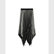 Picture of ALLSAINTS WOMEN'S ELISA PLEATED SKIRT PLATINUM SILVER 6