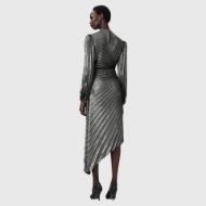 Picture of ALLSAINTS WOMEN'S MILENA DRESS PLATINUM SILVER 2