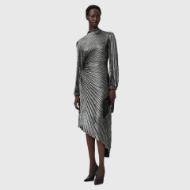 Picture of ALLSAINTS WOMEN'S MILENA DRESS PLATINUM SILVER 5