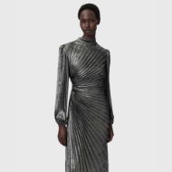 Picture of ALLSAINTS WOMEN'S MILENA DRESS PLATINUM SILVER 3