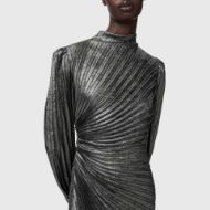 Picture of ALLSAINTS WOMEN'S MILENA DRESS PLATINUM SILVER 4