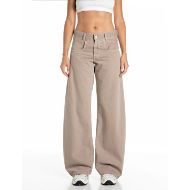 Снимка на REPLAY ДАМСКИ ДЕНИМ HALLEBE BARREL-FIT RECYCLED BULL DENIM JEANS SAVANNAH TAN 1