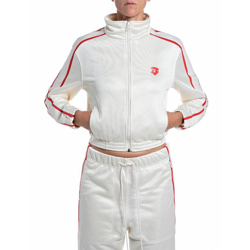 Снимка на REPLAY ДАМСКИ СУИТШЪРТ CROPPED POLY/COTTON SHINY ZIPPED SWEATSHIRT EGGNOG