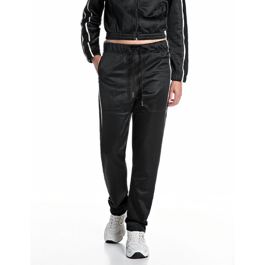 Снимка на REPLAY ДАМСКИ ПАНТАЛОН STRAIGHT-FIT SHINY TERRY JOGGERS BLACK