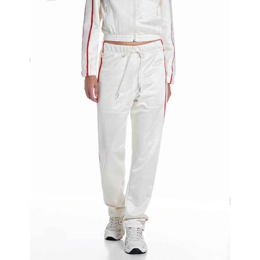 Снимка на REPLAY ДАМСКИ ПАНТАЛОН STRAIGHT-FIT SHINY TERRY JOGGERS EGGNOG