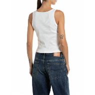 Снимка на REPLAY ДАМСКИ ТОП RIB VEST TOP WITH ZIP AND PRINTS NATURAL WHITE 2