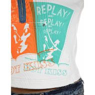 Снимка на REPLAY ДАМСКИ ТОП RIB VEST TOP WITH ZIP AND PRINTS NATURAL WHITE 4