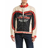 Снимка на REPLAY ДАМСКО ЯКЕ MIXED LAMBSKIN LEATHER & NYLON BIKER JACKET EGGNOG 1