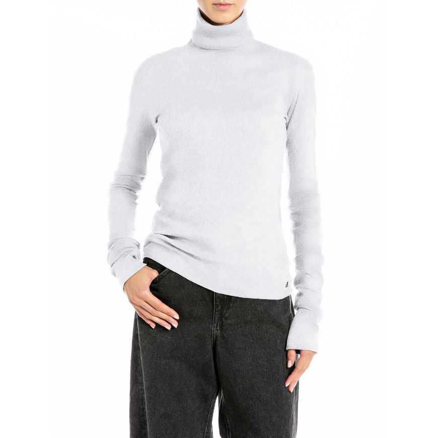 Снимка на REPLAY ДАМСКИ ТОП TURTLENECK LONG-SLEEVED RIB TOP NATURAL WHITE