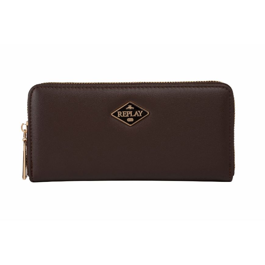 Снимка на REPLAY ДАМСКО ПОРТМОНЕ PURSE WITH DIAMOND LOGO DARK BROWN