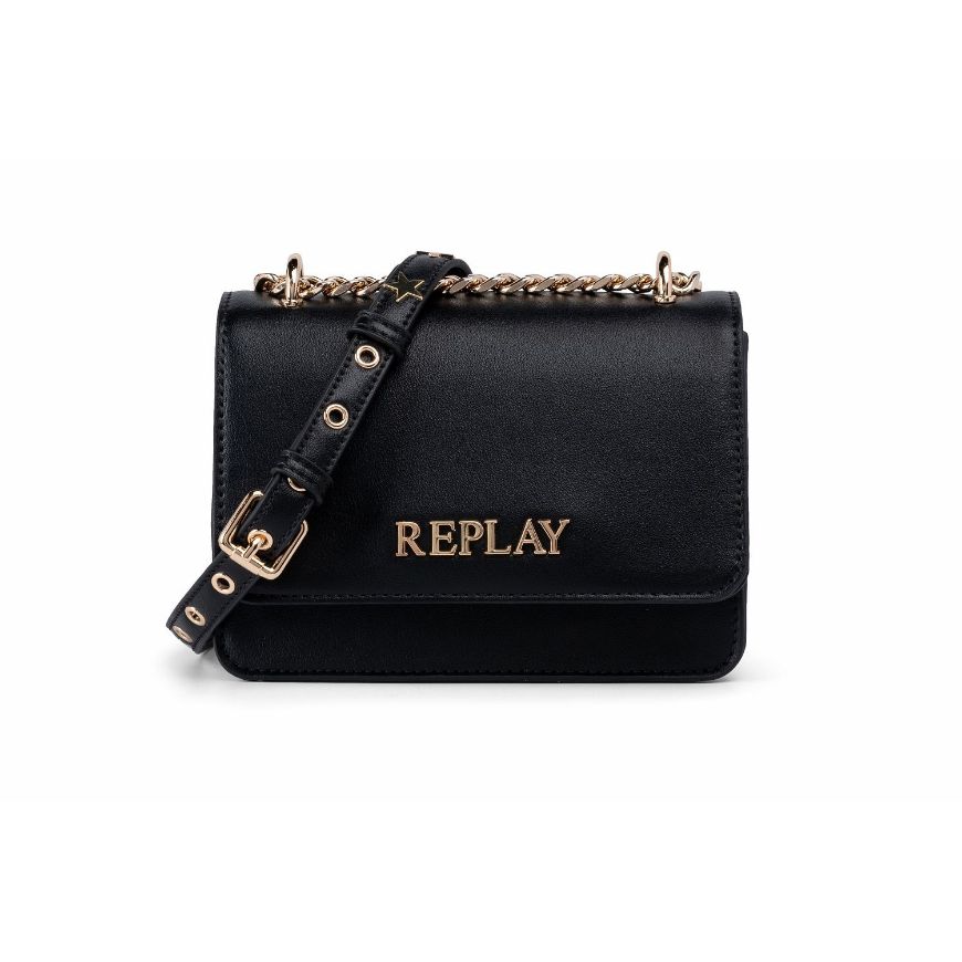 Снимка на REPLAY ДАМСКА ЧАНТА CROSSBODY BAG WITH CHAIN BLACK+GOLD