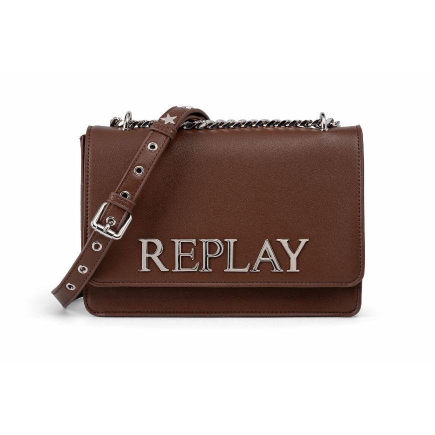 Снимка на REPLAY ДАМСКА ЧАНТА CROSSBODY BAG WITH LOGO DARK BROWN
